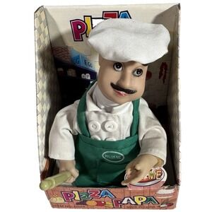 2002 PIZZA PAPA Rare  Vintage Singing Spinning Pizza‎ Chef With Box READ AS-IS